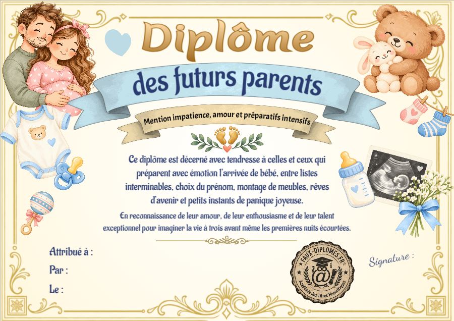 Aperçu du diplôme Diplôme des futurs parents