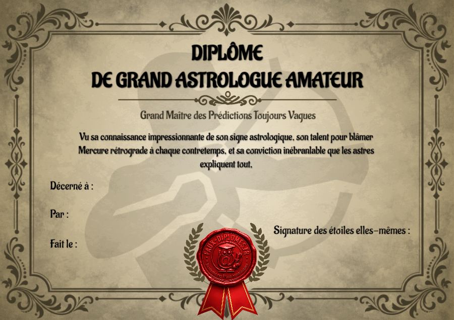 Aperçu du diplôme horoscope