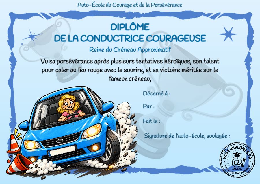 Aperçu du diplôme Jeune permis