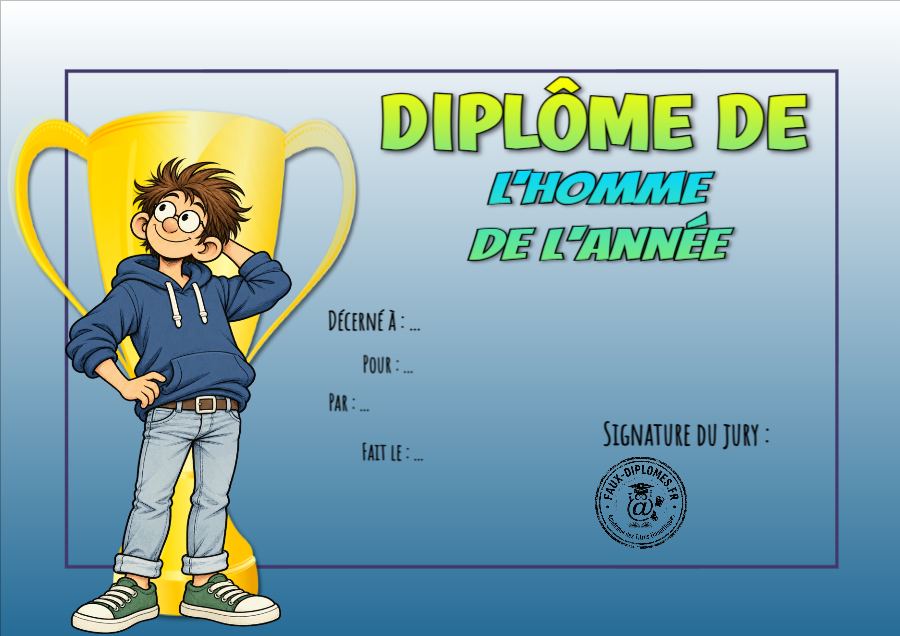 Aperçu du diplôme L'homme de l'année