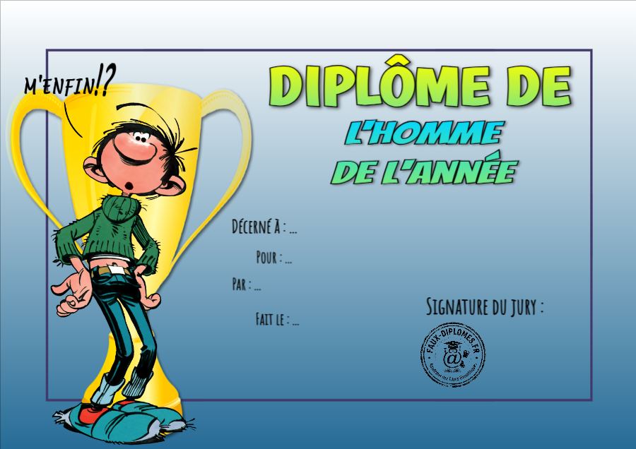 Aperçu du diplôme L'homme de l'année