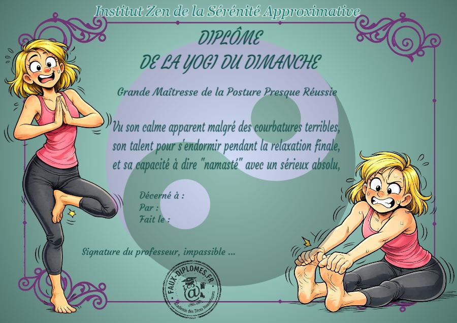 Aperçu du diplôme Yogi du Dimanche