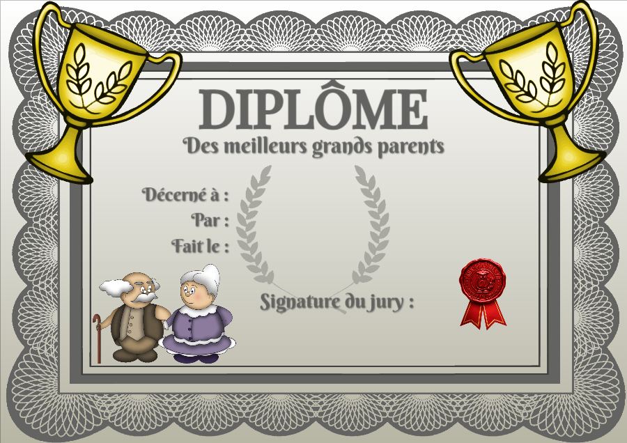 Aperçu du diplôme Les meilleurs grands parents