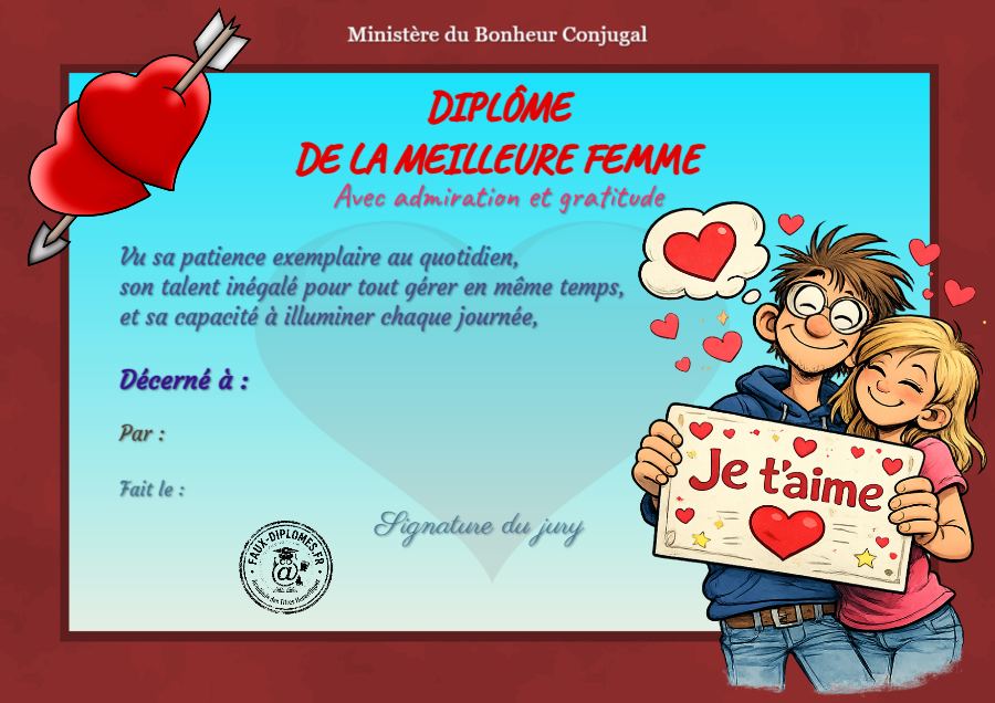 Aperçu du diplôme Meilleure Femme