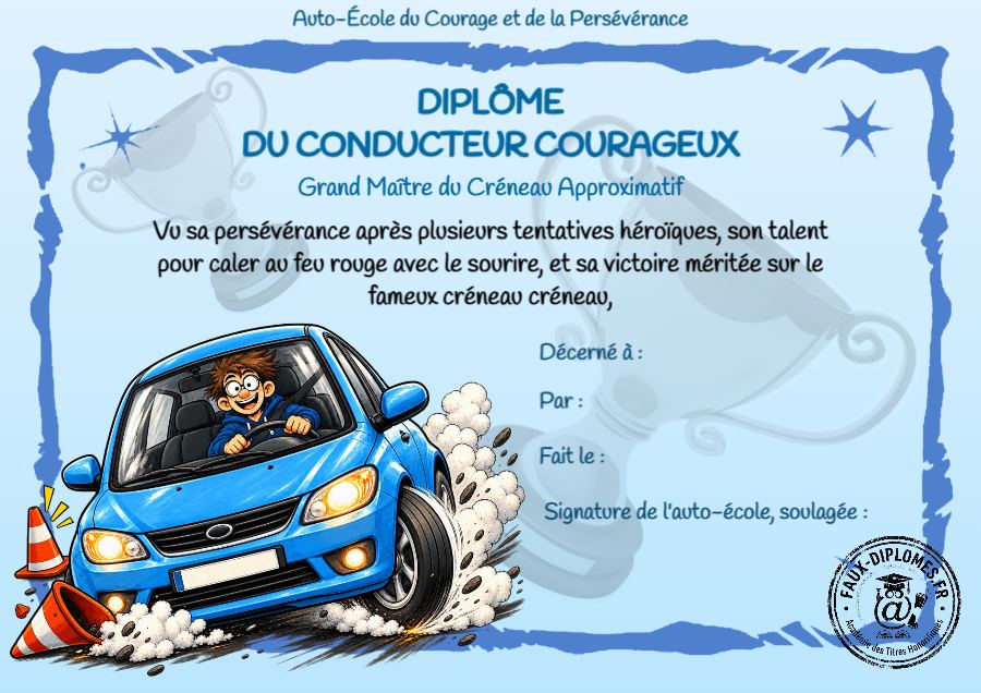 Aperçu du diplôme Jeune permis