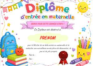 Entrée en maternelle