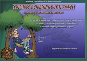 Champion du Monde de la Sieste