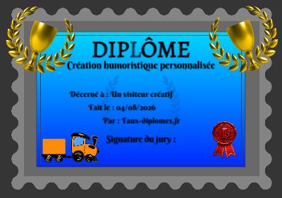 Exemple de diplôme créé par un visiteur