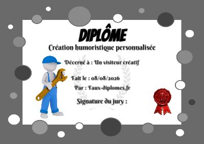 Exemple de diplôme créé par un visiteur