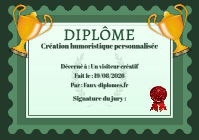 Exemple de diplôme créé par un visiteur