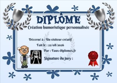 Exemple de diplôme créé par un visiteur