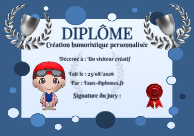 Exemple de diplôme créé par un visiteur