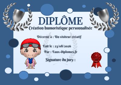 Exemple de diplôme créé par un visiteur