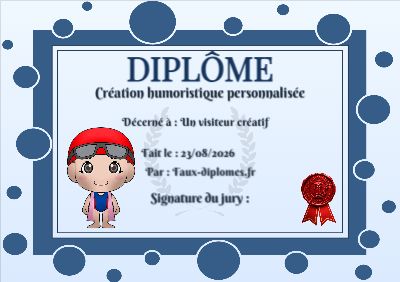 Exemple de diplôme créé par un visiteur