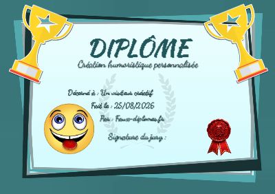 Exemple de diplôme créé par un visiteur