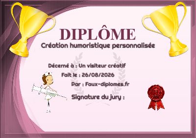 Exemple de diplôme créé par un visiteur