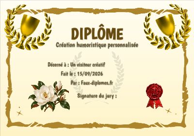 Modèle aux teintes jaunes, avec un cadre aux bords irréguliers étoilés et une illustration « Fleur de magnolia blanc »