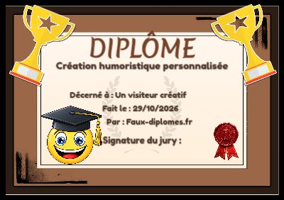 Diplôme aux teintes orange, avec un cadre au style urbain et une illustration « Smiley diplomé »