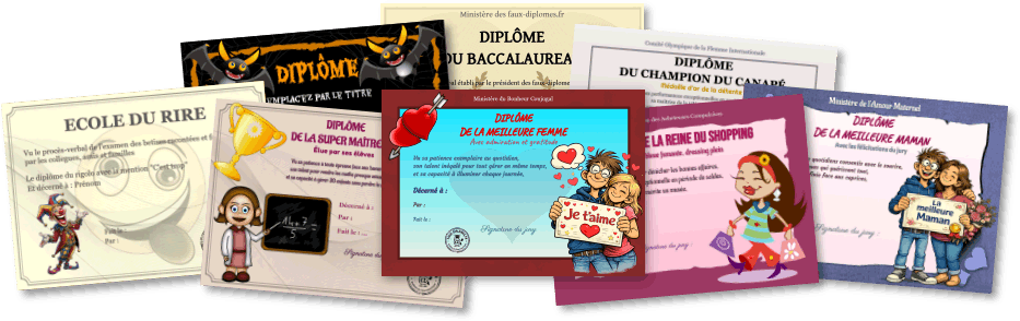 Faux diplômes à imprimer