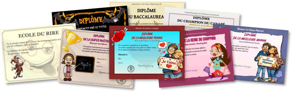 Faux diplômes humoristiques