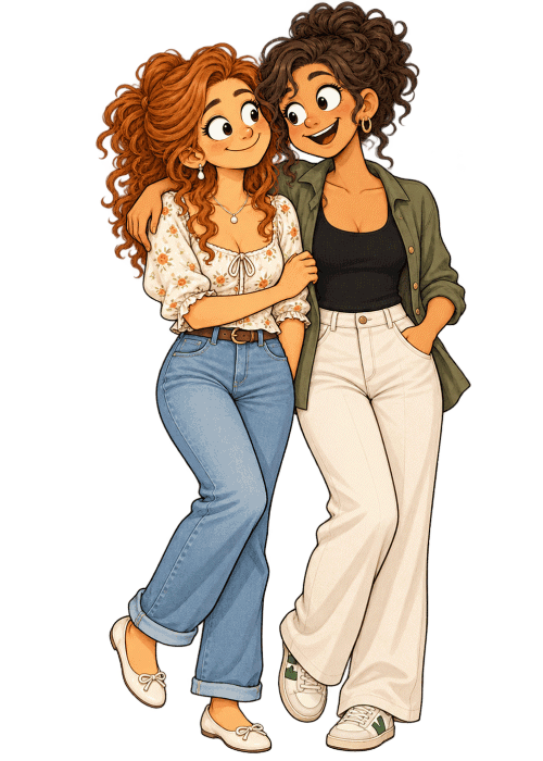 Nina et Ninon, un couple de voisines de Léo et Léonie