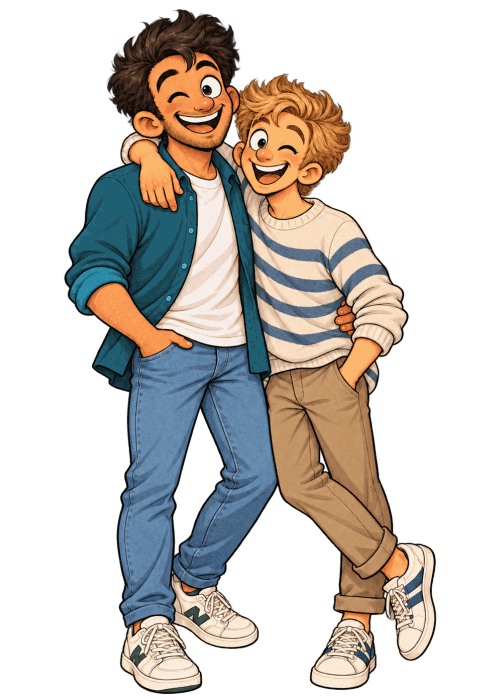 Noa et Noé, un couple de voisins de Léo et Léonie
