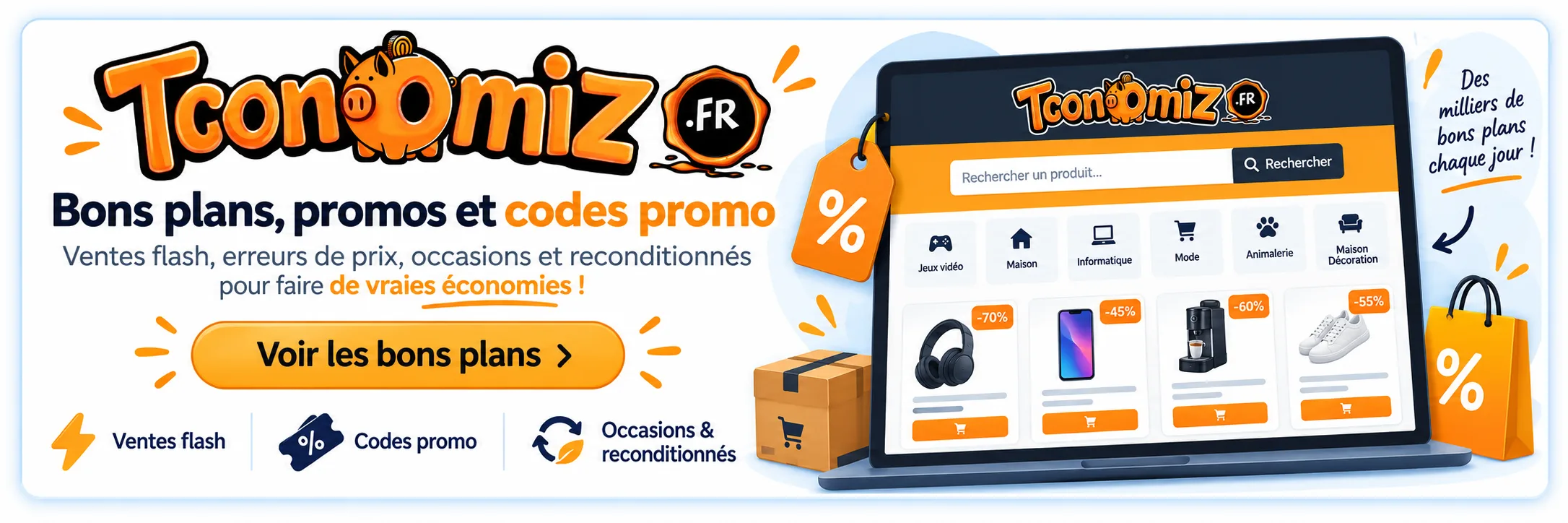 Tconomiz.fr - bons plans, promotions, codes promo, ventes flash et erreurs de prix