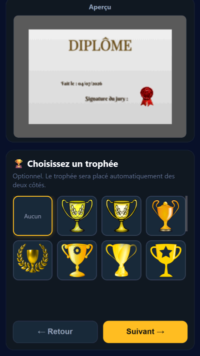 Sélection des trophées