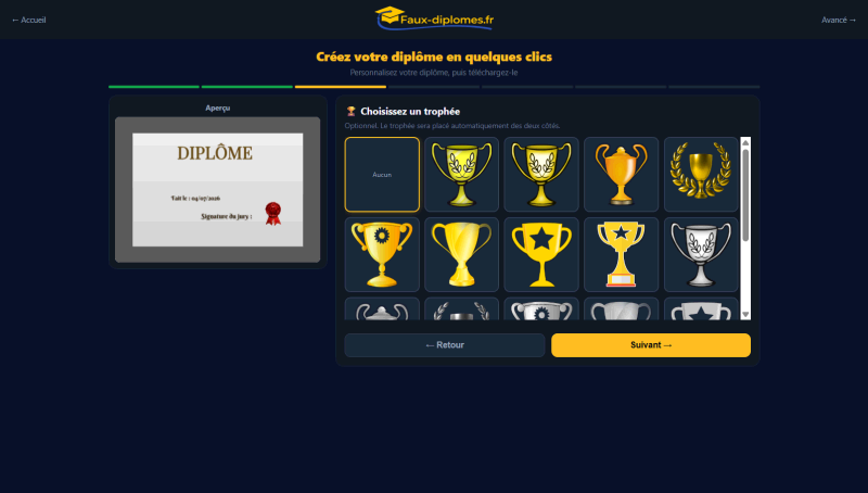 Sélection des trophées