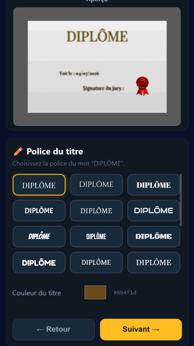 Grille des polices