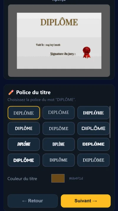 Grille des polices
