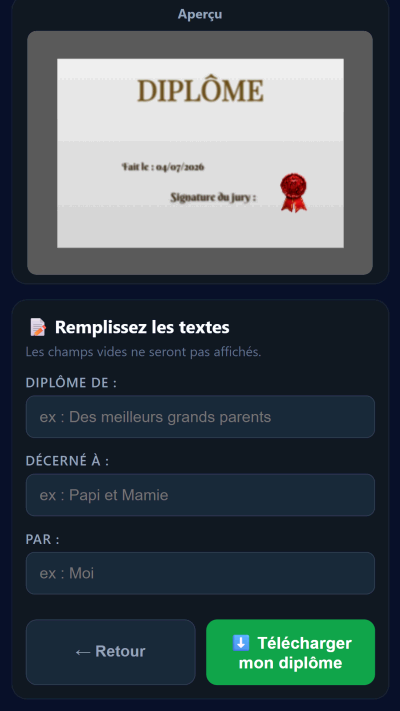 Champs texte et téléchargement