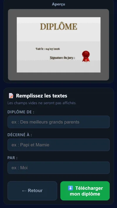 Champs texte et téléchargement
