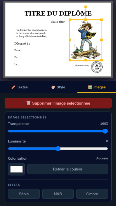 Réglages image