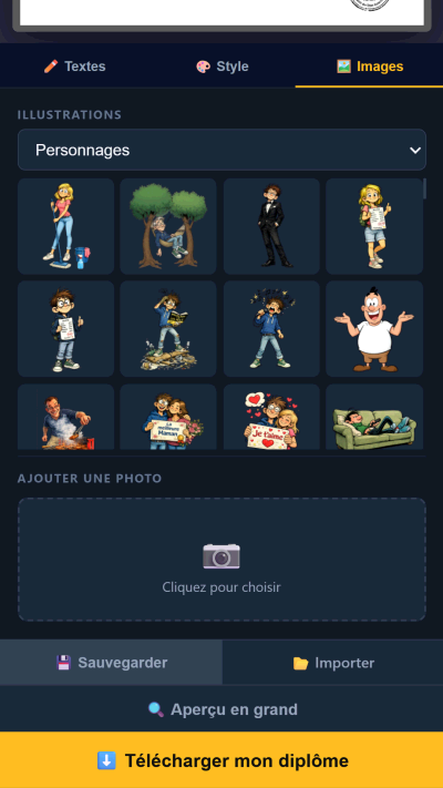 Sauvegarde et téléchargement