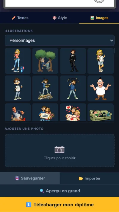 Sauvegarde et téléchargement